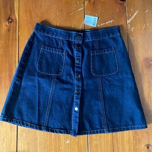 BDG button up denim mini skirt
